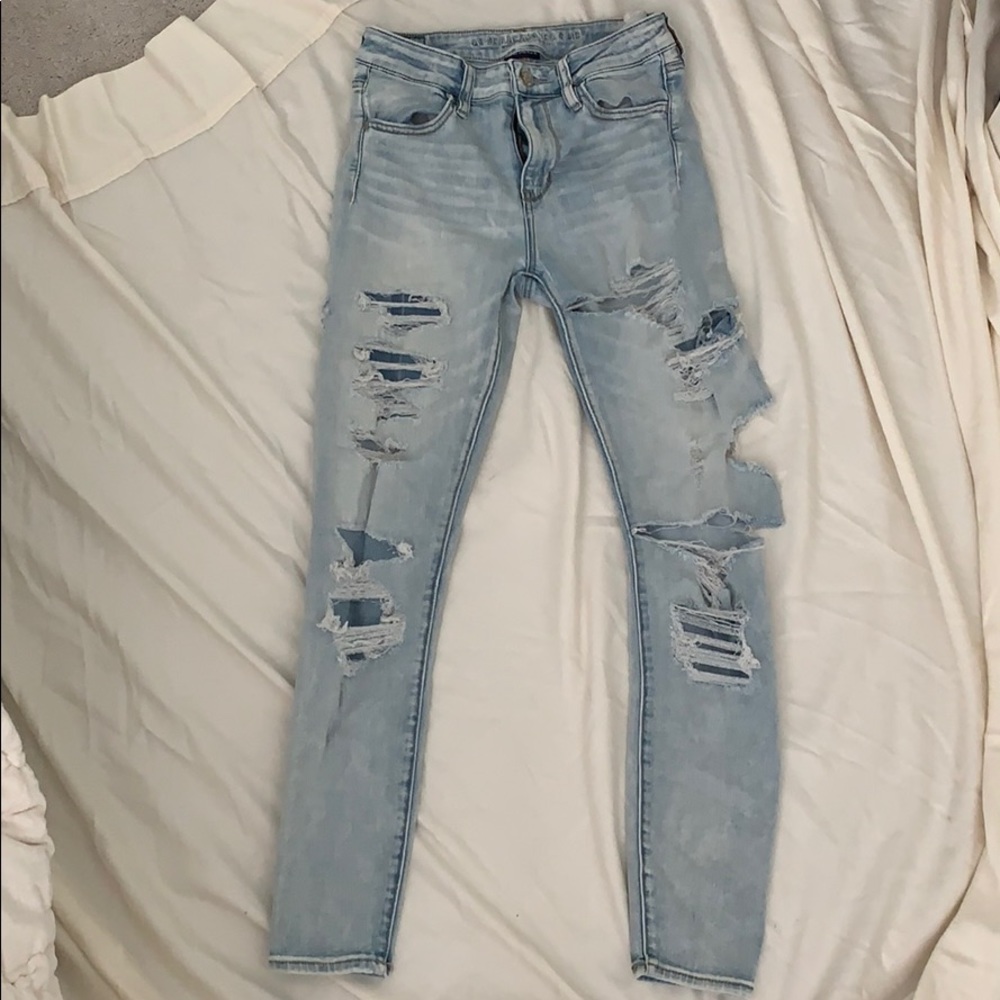 American Eagle Ripped Super Stretch Skinny Jeans